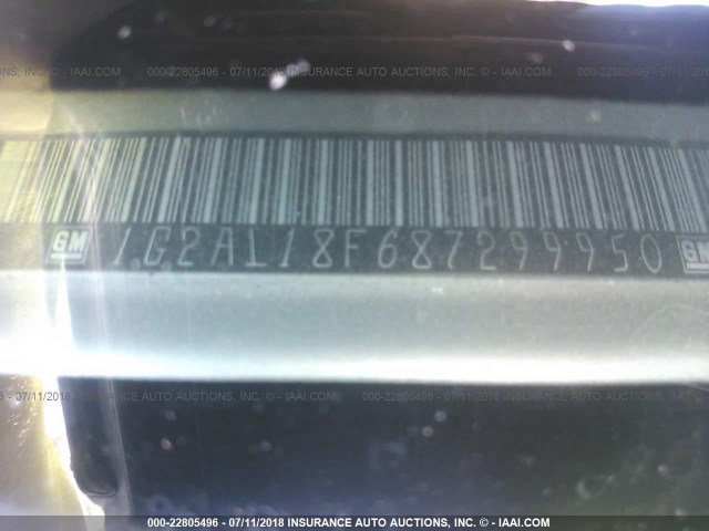 1G2AL18F687299950 - 2008 PONTIAC G5 SILVER photo 9
