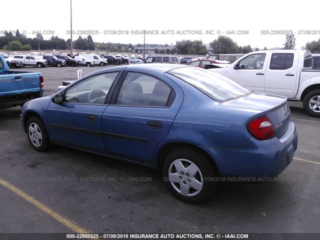 1B3ES26C14D540339 - 2004 DODGE NEON SE BLUE photo 3