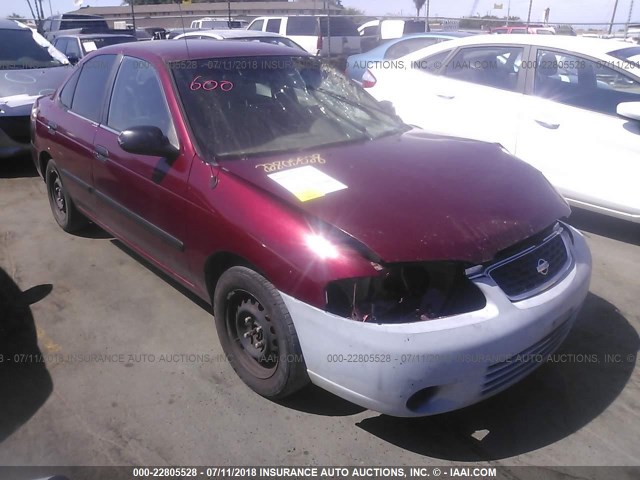 3N1CB51A32L556047 - 2002 NISSAN SENTRA GXE RED photo 1