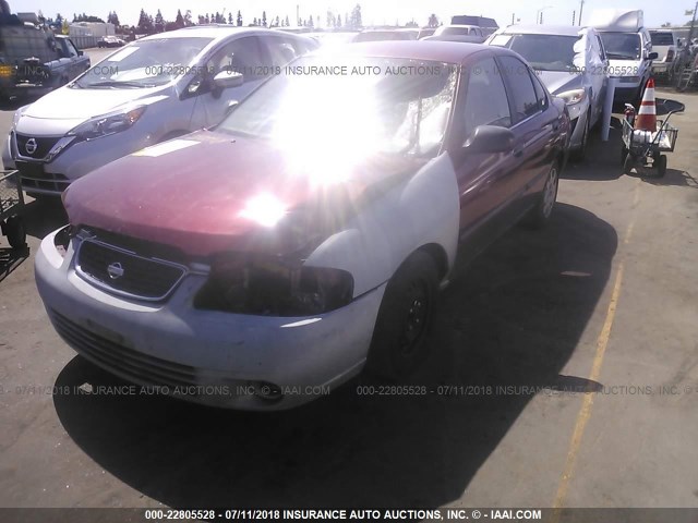 3N1CB51A32L556047 - 2002 NISSAN SENTRA GXE RED photo 2