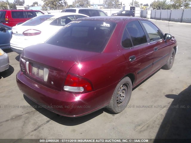 3N1CB51A32L556047 - 2002 NISSAN SENTRA GXE RED photo 4