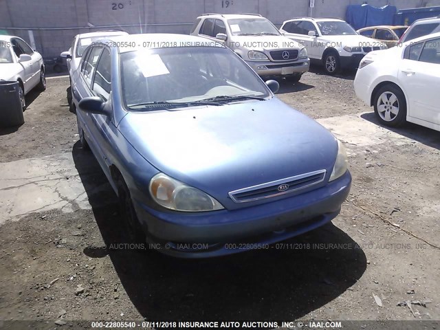 KNADC163926061019 - 2002 KIA RIO CINCO BLUE photo 6