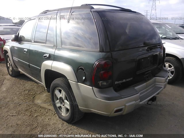 1GNDT13S722280543 - 2002 CHEVROLET TRAILBLAZER  GREEN photo 3