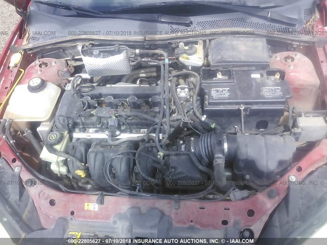 1FAFP34N97W128263 - 2007 FORD FOCUS ZX4/S/SE/SES RED photo 10