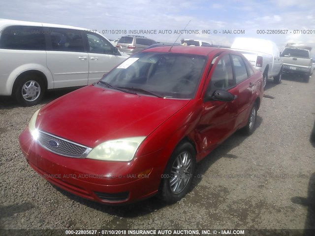 1FAFP34N97W128263 - 2007 FORD FOCUS ZX4/S/SE/SES RED photo 2