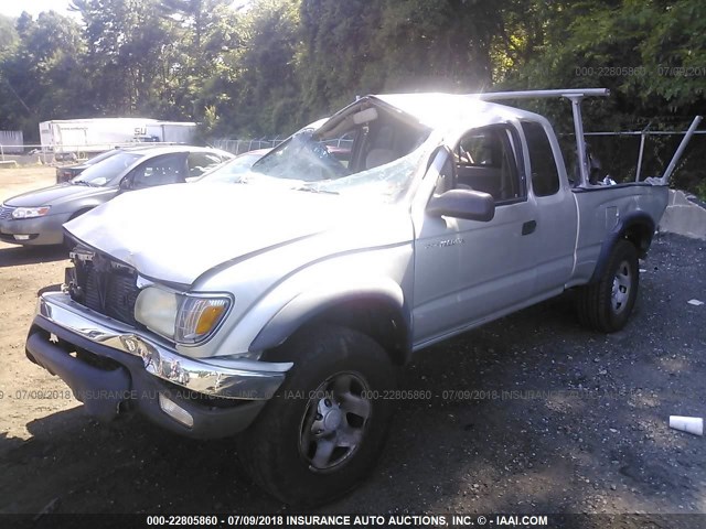 5TEWM72N01Z824629 - 2001 TOYOTA TACOMA XTRACAB SILVER photo 2