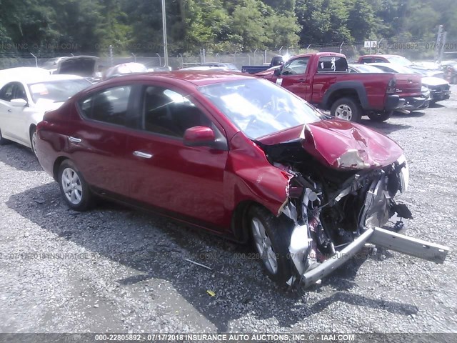 3N1CN7AP3CL815371 - 2012 NISSAN VERSA S/SV/SL RED photo 1