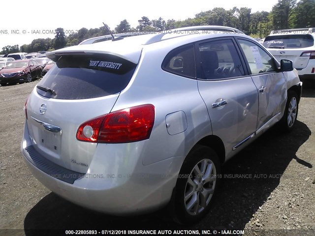 JN8AS5MV4BW666476 - 2011 NISSAN ROGUE S/SV/KROM SILVER photo 4