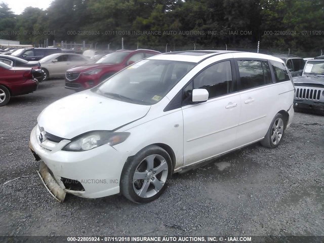 JM1CR293170140354 - 2007 MAZDA 5 WHITE photo 2