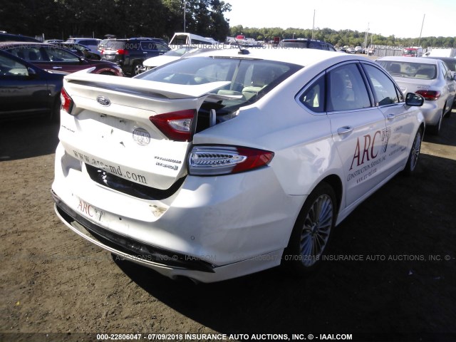 3FA6P0RU6ER335515 - 2014 FORD FUSION TITANIUM HEV WHITE photo 4