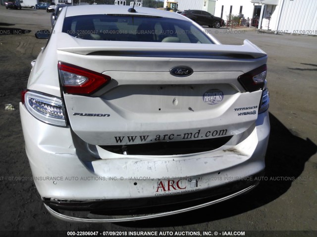 3FA6P0RU6ER335515 - 2014 FORD FUSION TITANIUM HEV WHITE photo 6