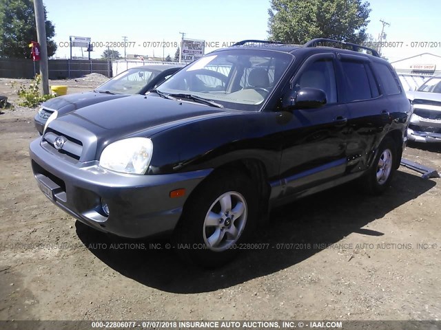 KM8SC13D65U991673 - 2005 HYUNDAI SANTA FE GLS/LX BLACK photo 2