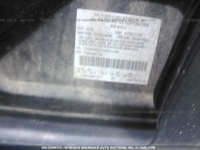 1YVHP80C775M41199 - 2007 MAZDA 6 I BLACK photo 9