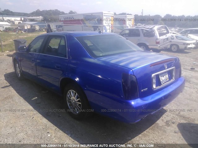 1G6KE57Y74U196894 - 2004 CADILLAC DEVILLE DHS BLUE photo 3