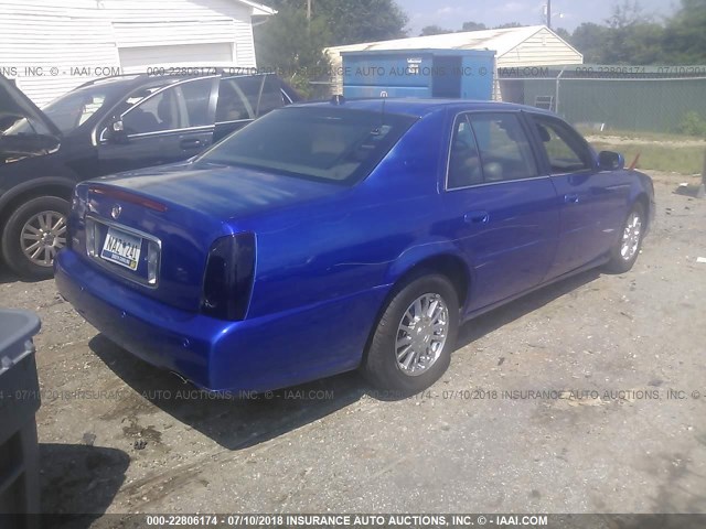 1G6KE57Y74U196894 - 2004 CADILLAC DEVILLE DHS BLUE photo 4