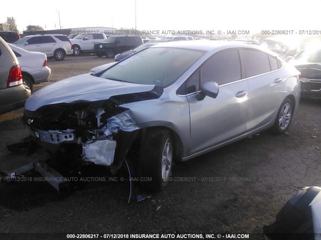 1G1BE5SM4H7148686 - 2017 CHEVROLET CRUZE LT SILVER photo 2