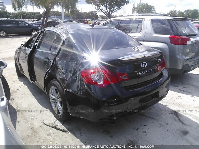 JN1CV6AR0DM765905 - 2013 INFINITI G37 BLACK photo 3