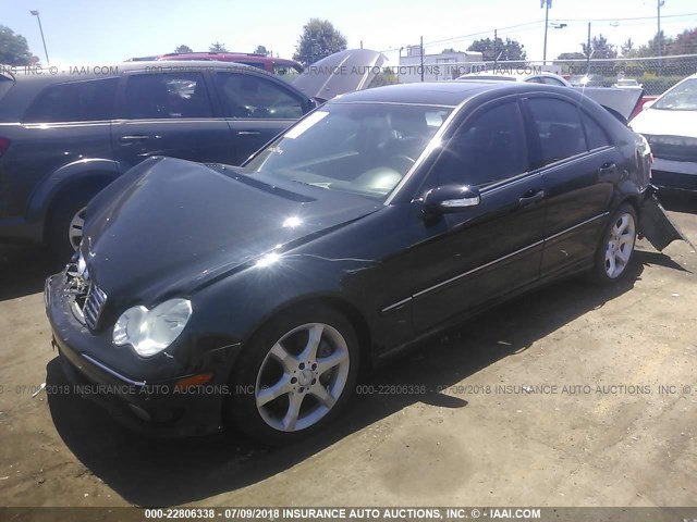 WDBRF52H87F936394 - 2007 MERCEDES-BENZ C 230 BLACK photo 2