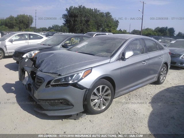 5NPE34AF6HH463055 - 2017 HYUNDAI SONATA SPORT/LIMITED Light Blue photo 2