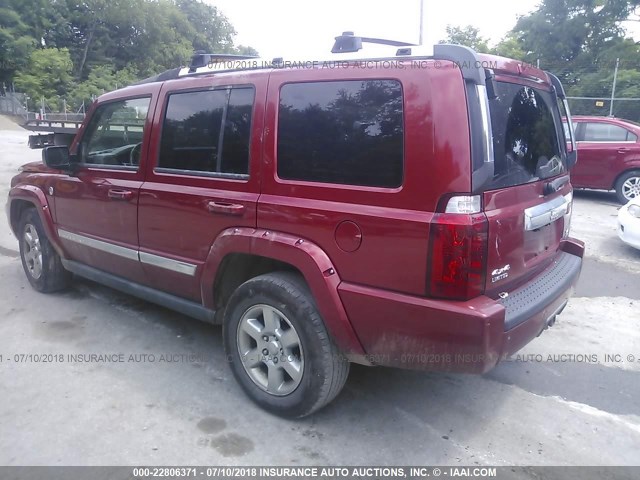 1J8HG58296C168298 - 2006 JEEP COMMANDER LIMITED RED photo 3