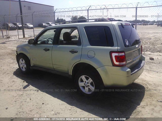 1FMCU49379KB92892 - 2009 FORD ESCAPE HYBRID GREEN photo 3