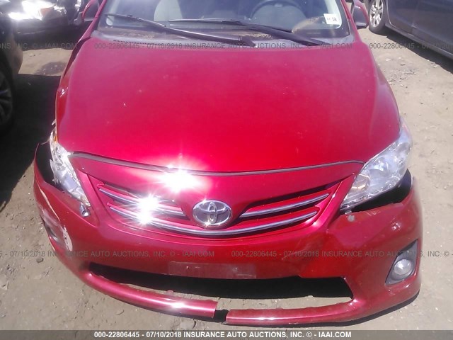 2T1BU4EE5DC117061 - 2013 TOYOTA COROLLA S/LE RED photo 6