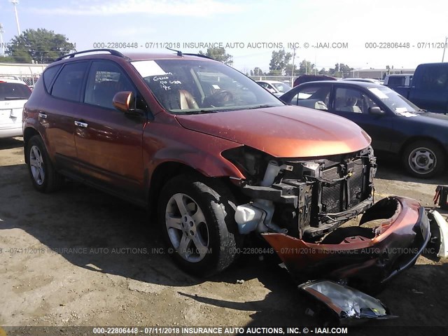 JN8AZ08W64W309675 - 2004 NISSAN MURANO SL/SE ORANGE photo 1