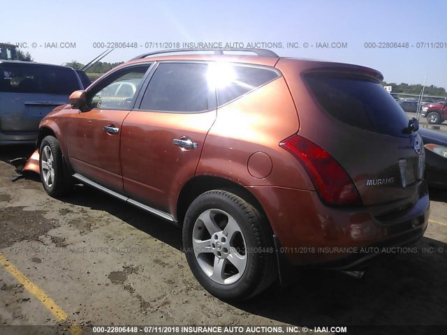 JN8AZ08W64W309675 - 2004 NISSAN MURANO SL/SE ORANGE photo 3