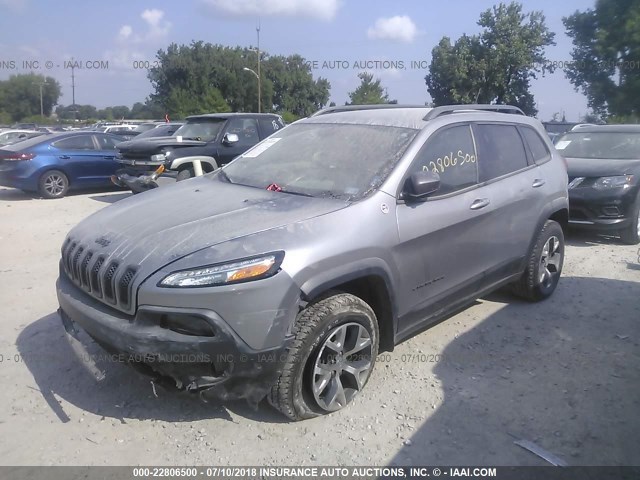 1C4PJMBS7EW131822 - 2014 JEEP CHEROKEE TRAILHAWK GRAY photo 2