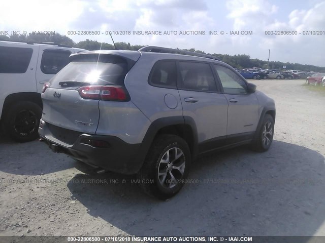 1C4PJMBS7EW131822 - 2014 JEEP CHEROKEE TRAILHAWK 灰色 照片 4