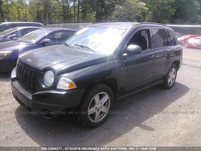 1J8FF47W98D563992 - 2008 JEEP COMPASS SPORT BLACK photo 2