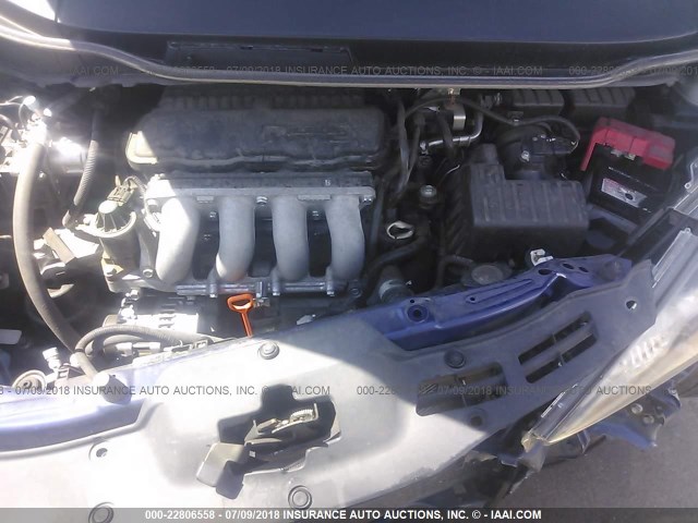 JHMGE8H37DC037076 - 2013 HONDA FIT BLUE photo 10