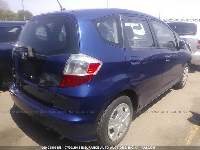 JHMGE8H37DC037076 - 2013 HONDA FIT BLUE photo 4