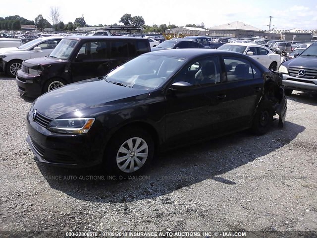 3VW1K7AJ4EM402460 - 2014 VOLKSWAGEN JETTA S შავი ფოტო 2