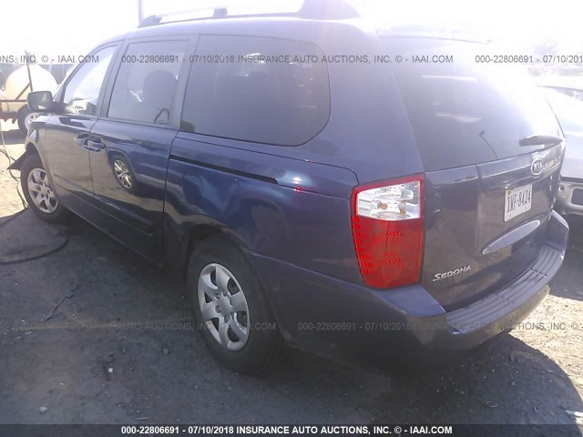 KNDMB233566049794 - 2006 KIA SEDONA EX/LX BLUE photo 3