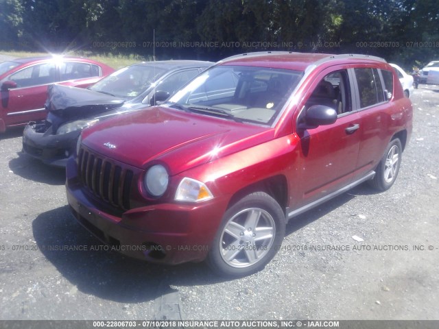 1J8FT47W77D273547 - 2007 JEEP COMPASS RED photo 2
