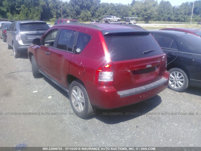 1J8FT47W77D273547 - 2007 JEEP COMPASS RED photo 3