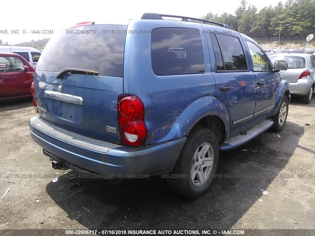 1D4HB58D34F213399 - 2004 DODGE DURANGO LIMITED BLUE photo 4