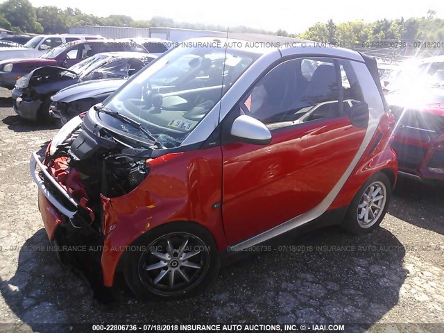 WMEEK31X28K207813 - 2008 SMART FORTWO PASSION RED photo 2