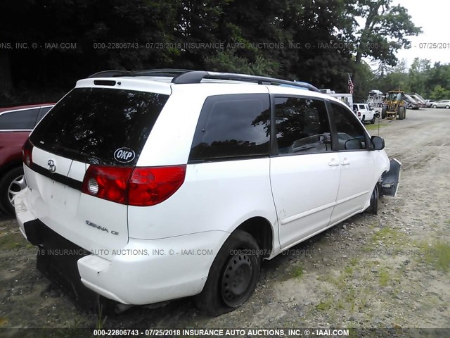 5TDZK23C58S217801 - 2008 TOYOTA SIENNA CE/LE WHITE photo 4