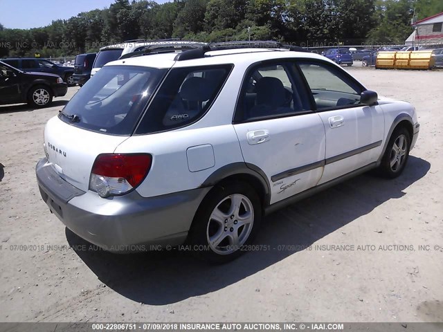 JF1GG68574H816701 - 2004 SUBARU IMPREZA OUTBACK SPORT WHITE photo 4