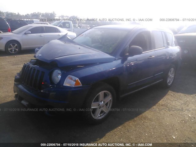 1J4FT47B39D189565 - 2009 JEEP COMPASS SPORT BLUE photo 2