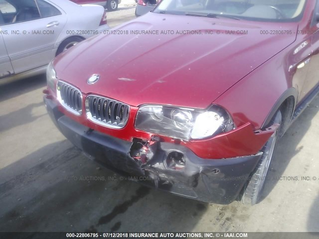 WBXPA73434WB29328 - 2004 BMW X3 2.5I RED photo 6