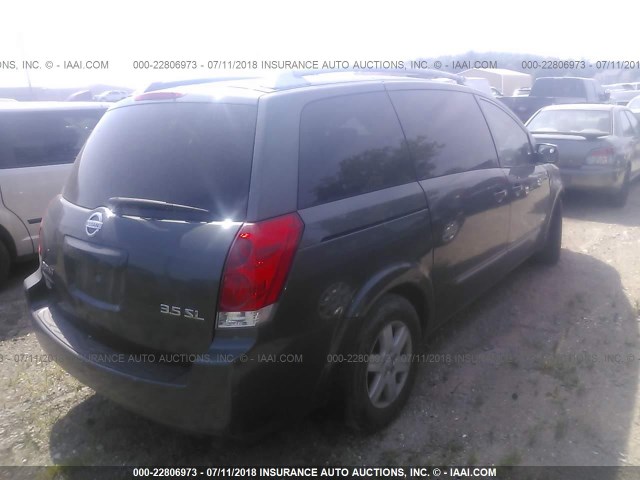 5N1BV28U84N313296 - 2004 NISSAN QUEST S/SE/SL SILVER photo 4