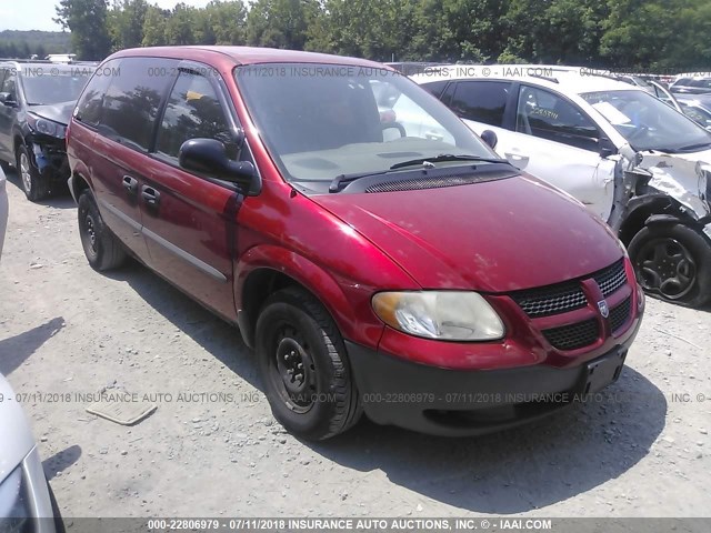 1B4GP25312B713714 - 2002 DODGE CARAVAN SE RED photo 1