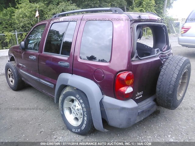 1J4GL48K83W696458 - 2003 JEEP LIBERTY SPORT/FREEDOM RED photo 3