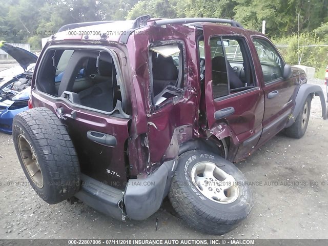 1J4GL48K83W696458 - 2003 JEEP LIBERTY SPORT/FREEDOM RED photo 4