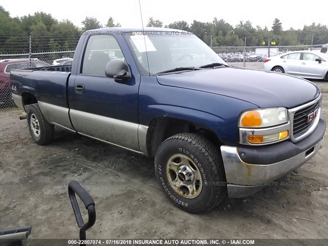 1GTEK14W02Z119833 - 2002 GMC NEW SIERRA K1500 BLUE photo 1