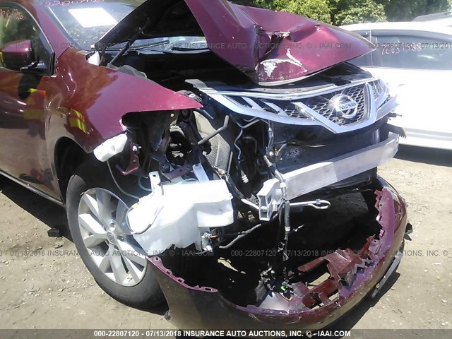 JN8AZ1MW3CW236128 - 2012 NISSAN MURANO S/SL/LE MAROON photo 6