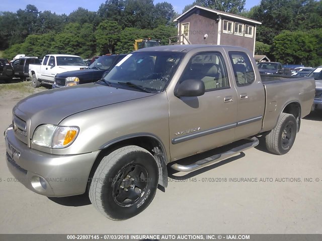 5TBBT44183S386154 - 2003 TOYOTA TUNDRA ACCESS CAB SR5 BROWN photo 2